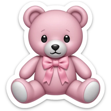 pink bow bear sticker