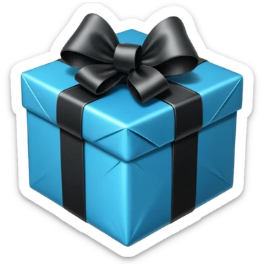 black present with black sparkling bow  sticker