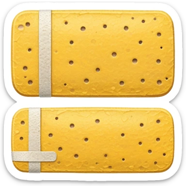 used adhesive bandage with yellow grime sticker