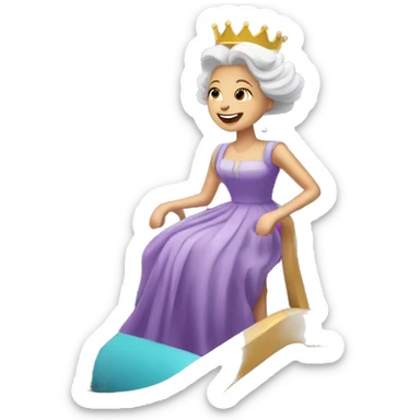queen poppy riding a roller coaster  sticker