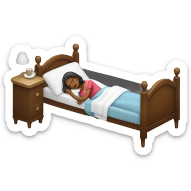Women sleeping in a bed as a waitress  sticker