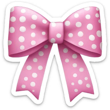 pink bow with white dots sticker