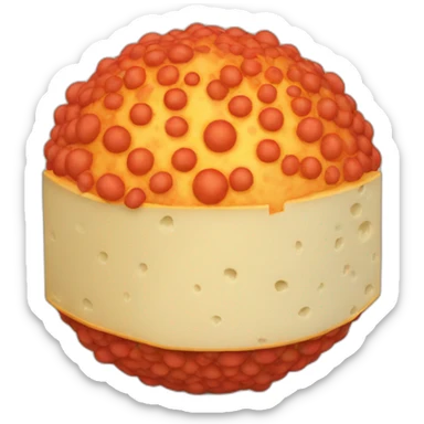 Big red cheese ball sticker