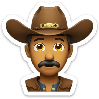Sad cowboy face sticker