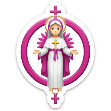 ave maria's emblem with a touch OF MAJENTA sticker