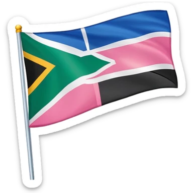 Pink flag of South Africa sticker