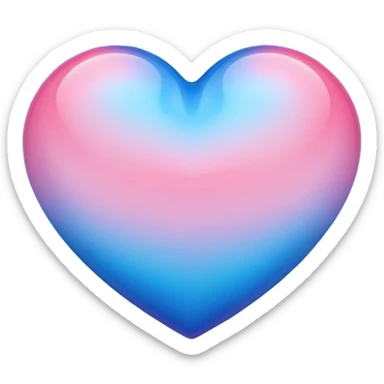 Blue and pink heart  sticker