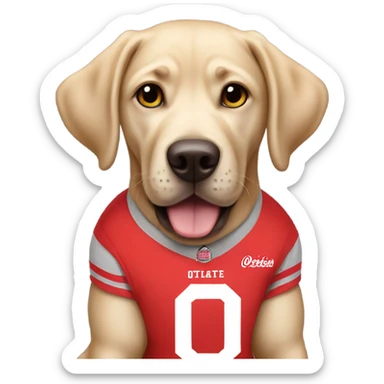 Labrador dog with Ohio state buckeyes jersey  sticker
