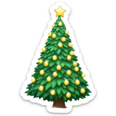 Big Christmas tree with lights and snow sticker