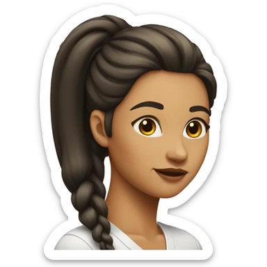 a lady with a long slick back hair sticker