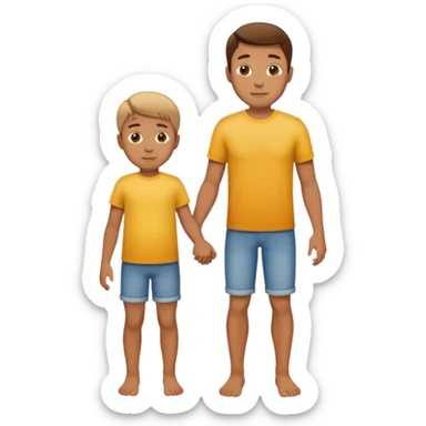 A man holding hands with a child  sticker