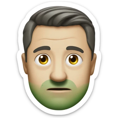 vladimir zelensky angry. dark green t-shirt sticker