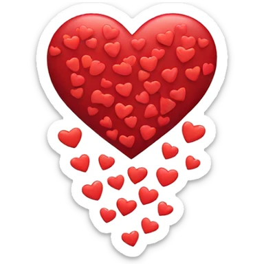 Heart with more hearts on top of it sticker