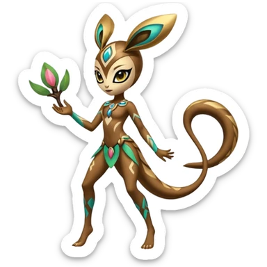 Ancient Tribal Exotic Colorful Tropical Meloetta-Venom-Heliolisk-Helioptile-fusion, full body, tribal markings  sticker