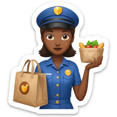 Food Delivery Courier woman sticker