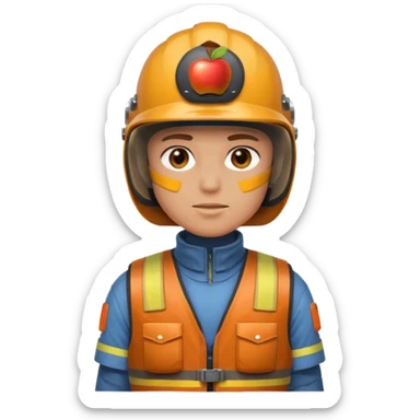 rust full kit chest up helmet vest Apple emoji style Y2K color palette shine sticker