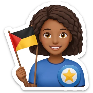 flat Flag holder black woman sticker