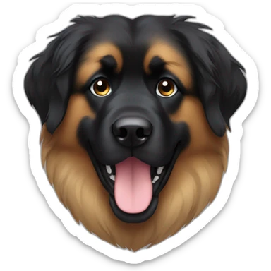 Leonberger black hair in face sticker