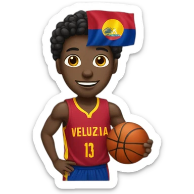 black basketball player with venezuelan flag sticker