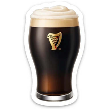 pint of guinness with flat head, no froth sticker