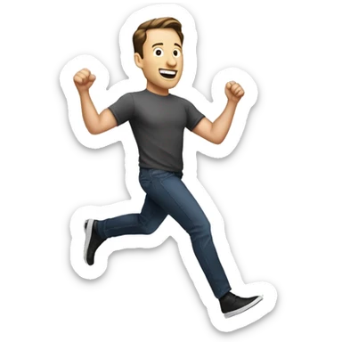 Ilon Musk runs to the right sticker