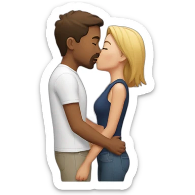 Friends kiss sticker