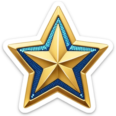 Sequin western star badge sticker