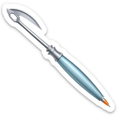 icon of scalpel and silicone breast implant sticker