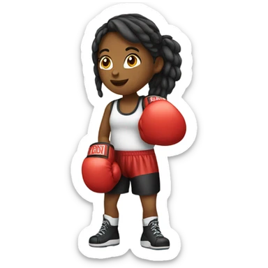 girl with boks gloves sticker
