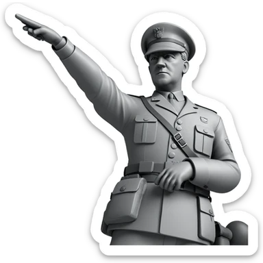 military soldier in monochrome sticker