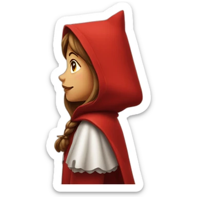 Little Red Riding Hood looks straight in profile sticker