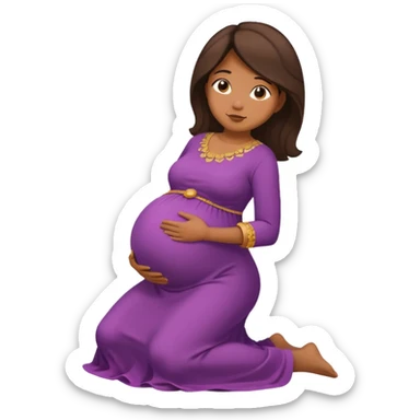 Pregnant brown kneeling sticker