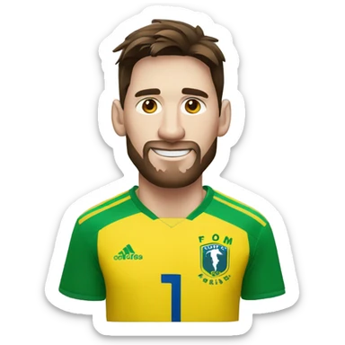 Messi con la camiseta de brasil sticker