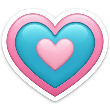 A big love heart in blue, pink and teal. sticker
