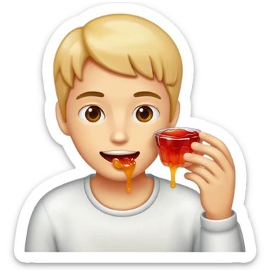 Crazy eating jelly  sticker