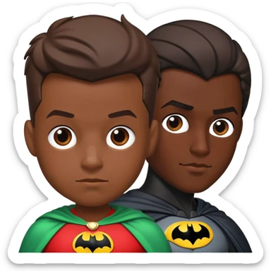 Batman is black and Robin is white  sticker