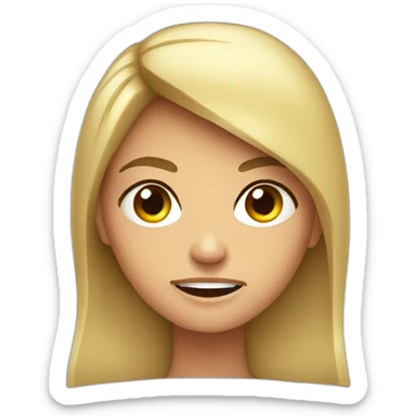 The side peofile of a girl angry sticker