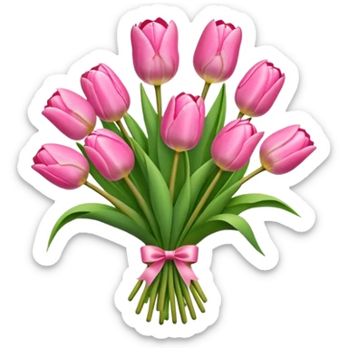 bouquet of pink tulips sticker