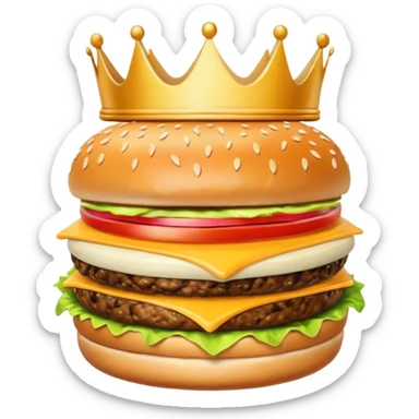 burger with crown sticker