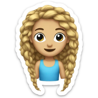 avatar de agua con pelo trenzado sticker