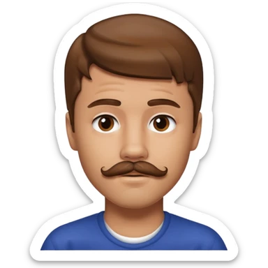 justin bieber with mustache sticker