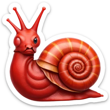 snail with "anatomical heart" as shell sticker