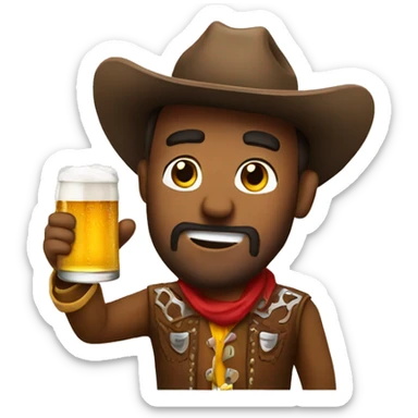 cowboy with a beer sticker