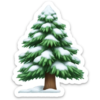 Pine tree with snow sticker