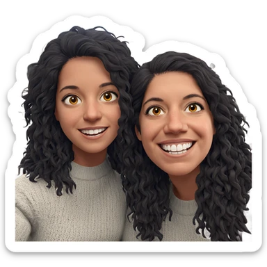 smiling girls in cozy horror sticker
