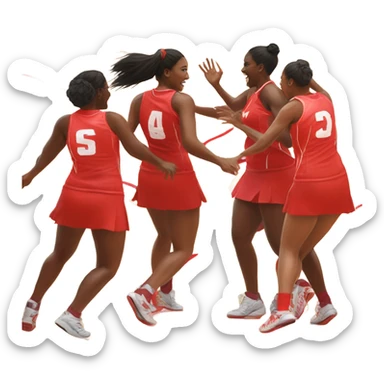 Red Devils playing netball sticker