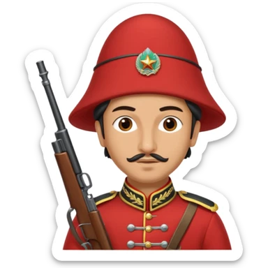 Ottoman janissary in red army dress sticker