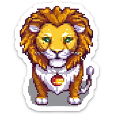 Galatasaray lion mascot pixel art sticker