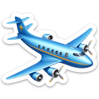 Two floors blue airplane sticker
