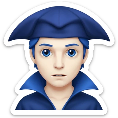 blue hat vampire sticker